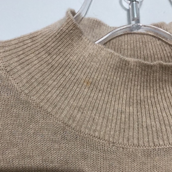 Banana republic mock turtleneck wool blend oatmeal color small and festive scarf - Picture 11 of 11